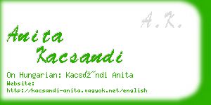 anita kacsandi business card